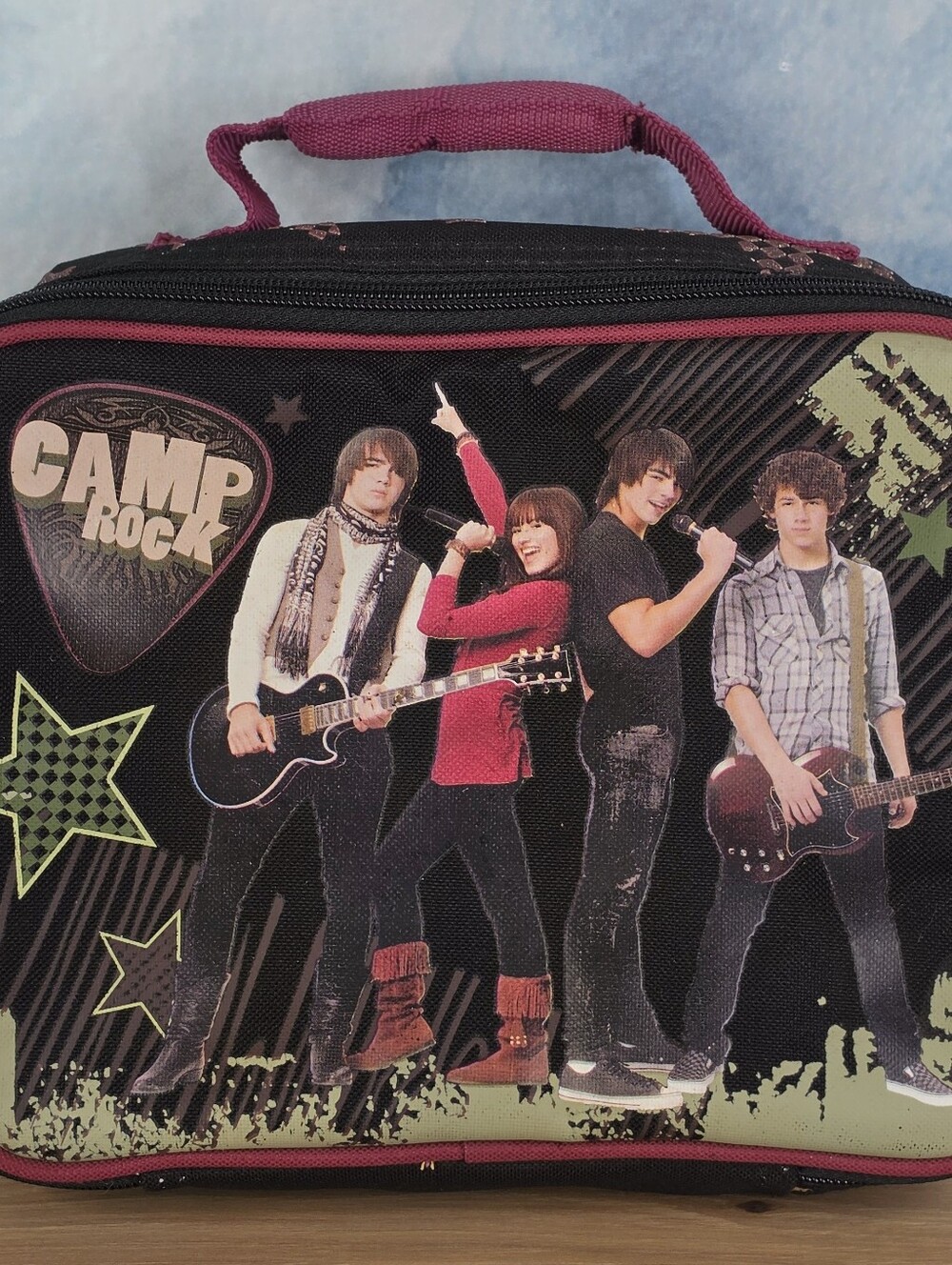 Disney Camp Rock Jonas Brothers Demi Lovato Zipper Closure Lunch Bag Y2K - Picture 3 of 16